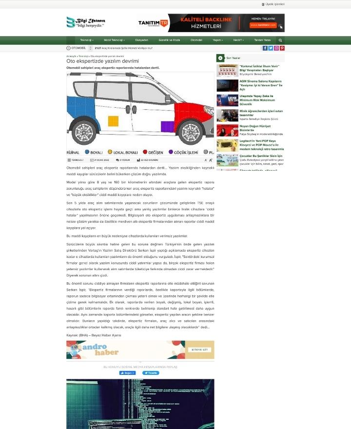 Bilgi Gazetesi — خبر عن VARTAG
